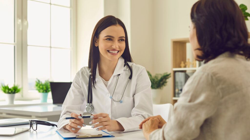 Therapist assessing vestibular warning signs